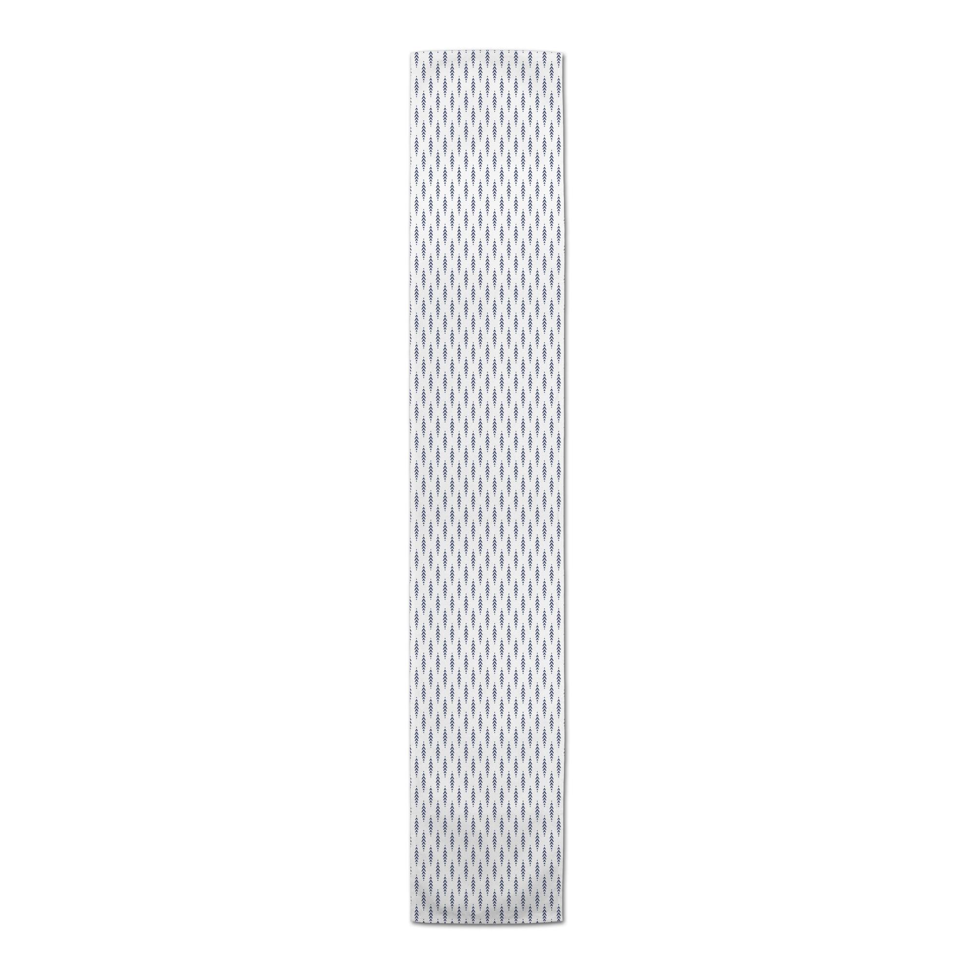 72'' Indigo Leaf Poly Twill Table Runner